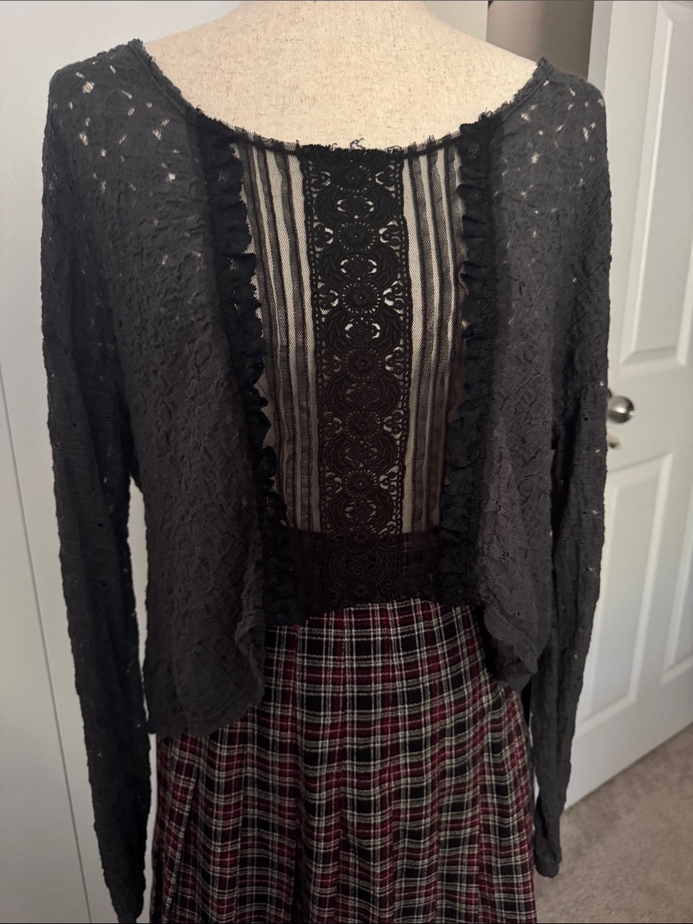 Vintage Free People Crinkle Gauze Crop Blouse - xs